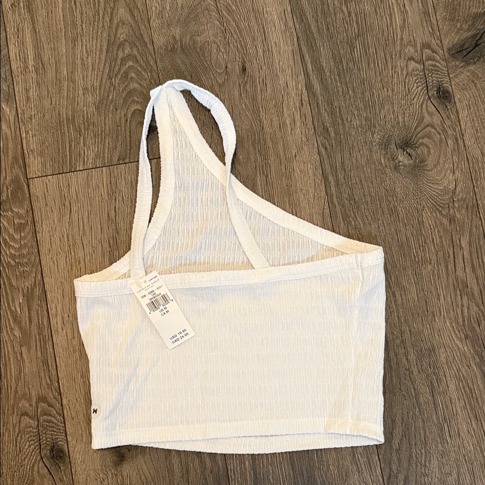 American Eagle Outfitters Light Cream Textured Top